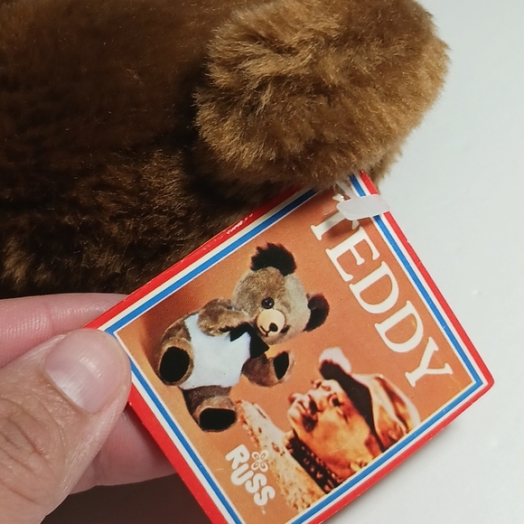 Russ Berrie and Company Vintage  1979  Teddy Bear Plush Stuffed Animal Red Bow - Picture 2 of 7